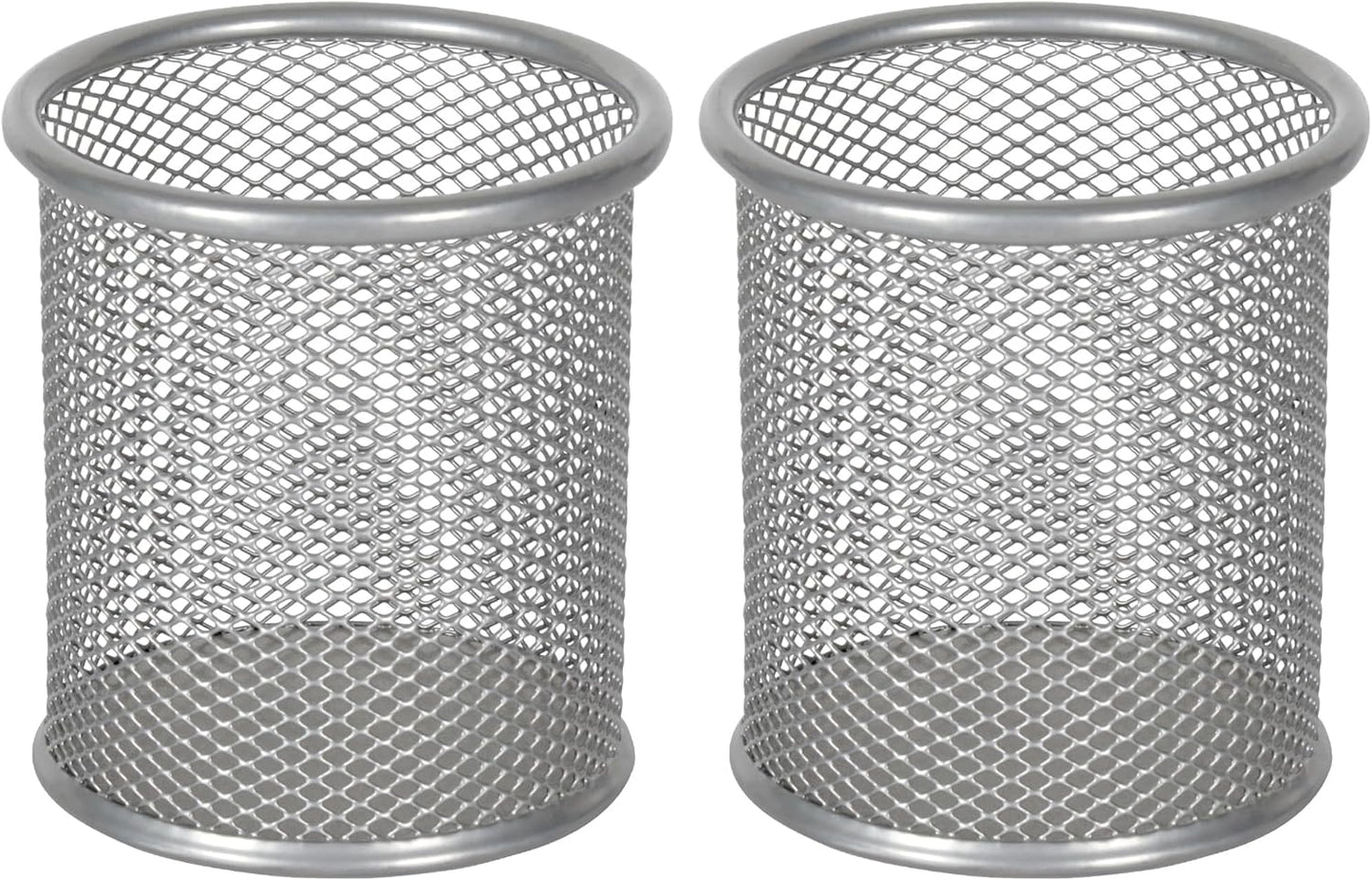 EasyPAG Pencil Holder for Desk, 2 Pack Metal Pen Organizer, Mesh Pencil Cup Organizer for Home, Office, Classroom, School, Black