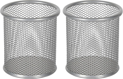 EasyPAG Pencil Holder for Desk, 2 Pack Metal Pen Organizer, Mesh Pencil Cup Organizer for Home, Office, Classroom, School, Black
