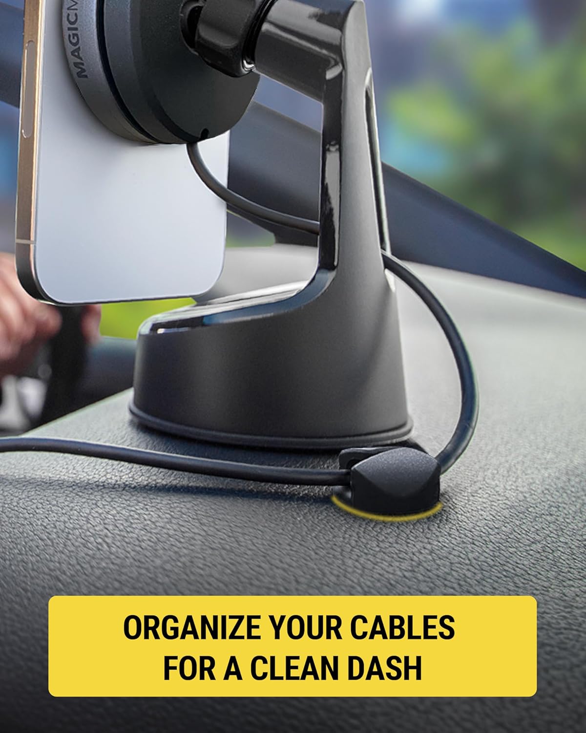Scosche CMAA2-6PKRP 6 Pack Adhesive Cable Management Clip Kit, Cord Organizer, Wire Holder for Desk, Nightstand, Phone Charger, Computer, Home, Office, Car, Black