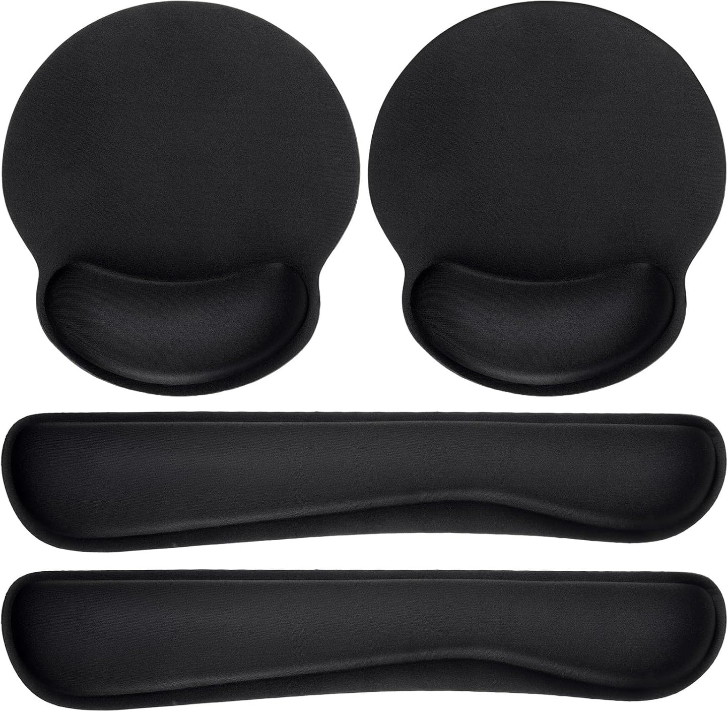 Yunsailing 8 Pcs Ergonomic Mouse Pad and Keyboard with Wrist Support Set Soft Smooth Gel Rest Comfortable Memory Foam for Easy Typing Gaming Computer Laptop Office Home