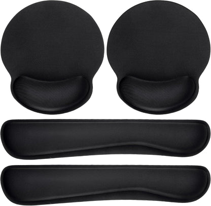 Yunsailing 8 Pcs Ergonomic Mouse Pad and Keyboard with Wrist Support Set Soft Smooth Gel Rest Comfortable Memory Foam for Easy Typing Gaming Computer Laptop Office Home