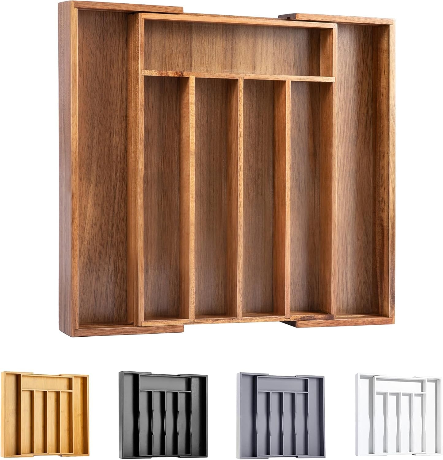 Kitchen Silverware Drawer Organizer and Storage Flatware Cutlery Utensil Holder Spice Rack Containers Bathroom Counter Cabinet Office Desk Makeup Drawer Tray Kitchen and Dining Tools Decor Accessories