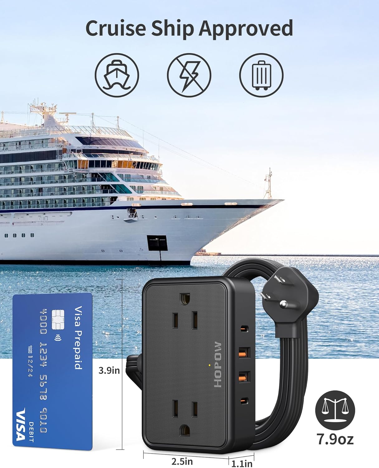 HOPOW Desk Clamp Power Strip, Desktop Mount Charging Station with 4 Outlets 4 USB Ports (2 USB C), 10Ft Under Desk Power Strip, Fits 2.75" Tabletop Edge, Extension Cord for Home Office, Black
