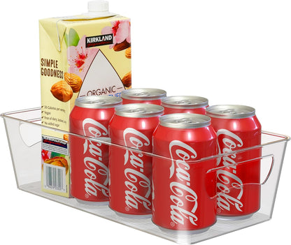 Simple Houseware 4 Pcs Kitchen Clear Bin Storage Organizer, 15" x 8" x 3.75"