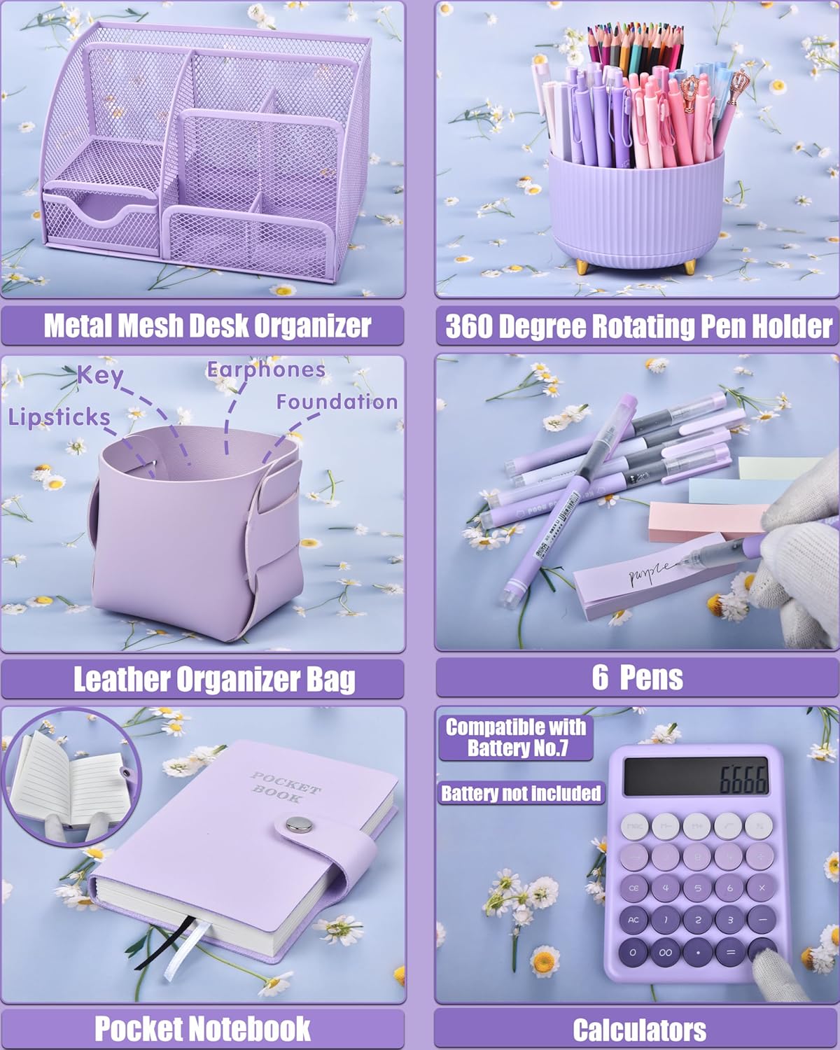 LXEVIHK 21Pcs Pink Desk Organizers and Accessories With Mesh Desk Organizer and 360°Rotating Pen Holder and a Lot of Office Pink Office Supplies Beautifully Presented in a Gift Box