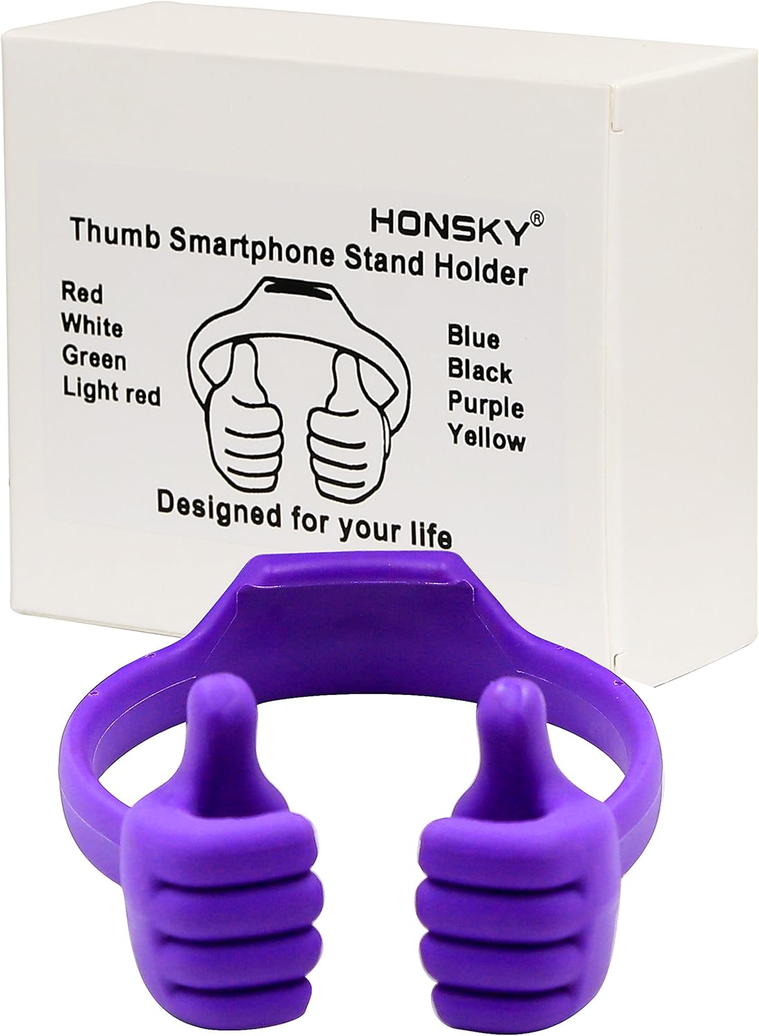 Honsky Thumbs-up Cell Phone Stand Holder,Tablet Stand Cradle for Desk Desktop Smartphone Cellphone Mobile Phone,Tablets - Universal, Adjustable Flexible,Blue