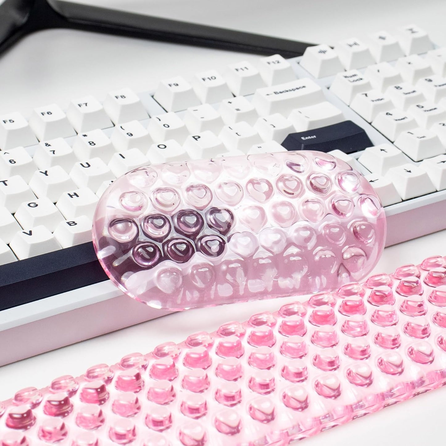 Ergonomic Gel Keyboard and Mouse Wrist Rest Set – Pink Wrist Rest for Computer Keyboard 75% 80%, Comfort & Support for Typing and Gaming