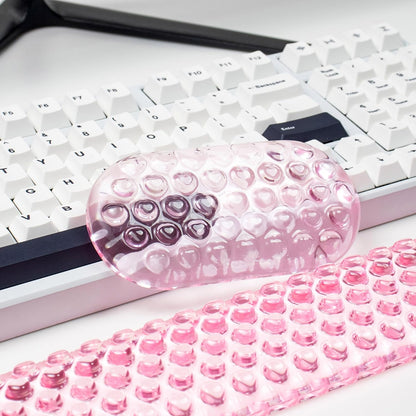 Ergonomic Gel Keyboard and Mouse Wrist Rest Set – Pink Wrist Rest for Computer Keyboard 75% 80%, Comfort & Support for Typing and Gaming