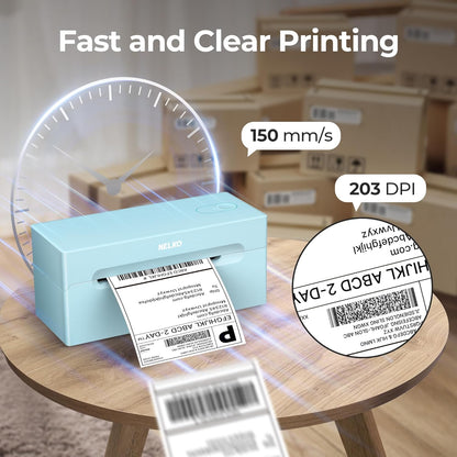 Nelko Bluetooth Thermal Shipping Label Printer, Wireless 4x6 Shipping Label Printer for Shipping Packages, Support Android, iPhone and Windows, Widely Used for Amazon, Shopify (Black)