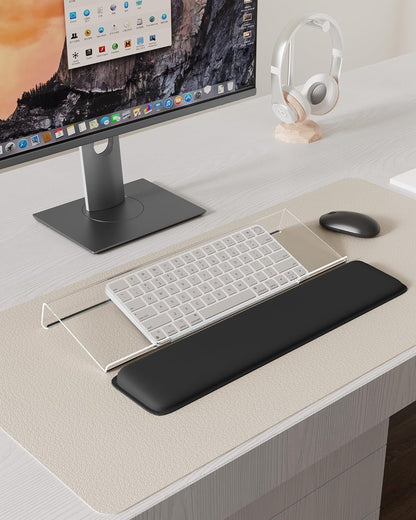 Laborio Computer Keyboard Wrist Rest Stand for Desktop, Keyboard Holder for Easy Typing with Wrist Pad for Office Desk, Home, School (Pink)