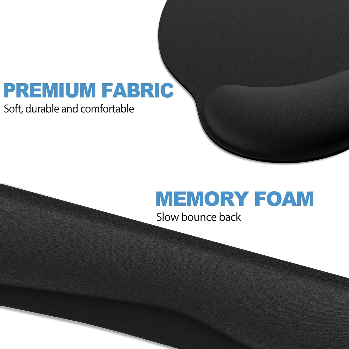 Ergonomic Mouse Pad with Wrist Rest and Keyboard Wrist Rest, Memory Foam Wrist Rest for Computer Keyboard, Easy Typing, Pain Relief, Mouse Pad Wrist Support for Gaming,Office, Laptop, Black Flower