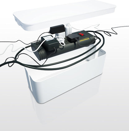 Bluelounge CableBox Mini Cable Management with Small Surge Protector, Black (CBM-BL)