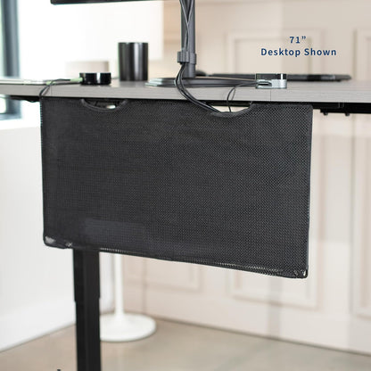 VIVO 60 inch Under Desk Privacy and Cable Management Organizer Sleeve, Wire Hider Kit Panel System, Black, DESK-SKIRT-60