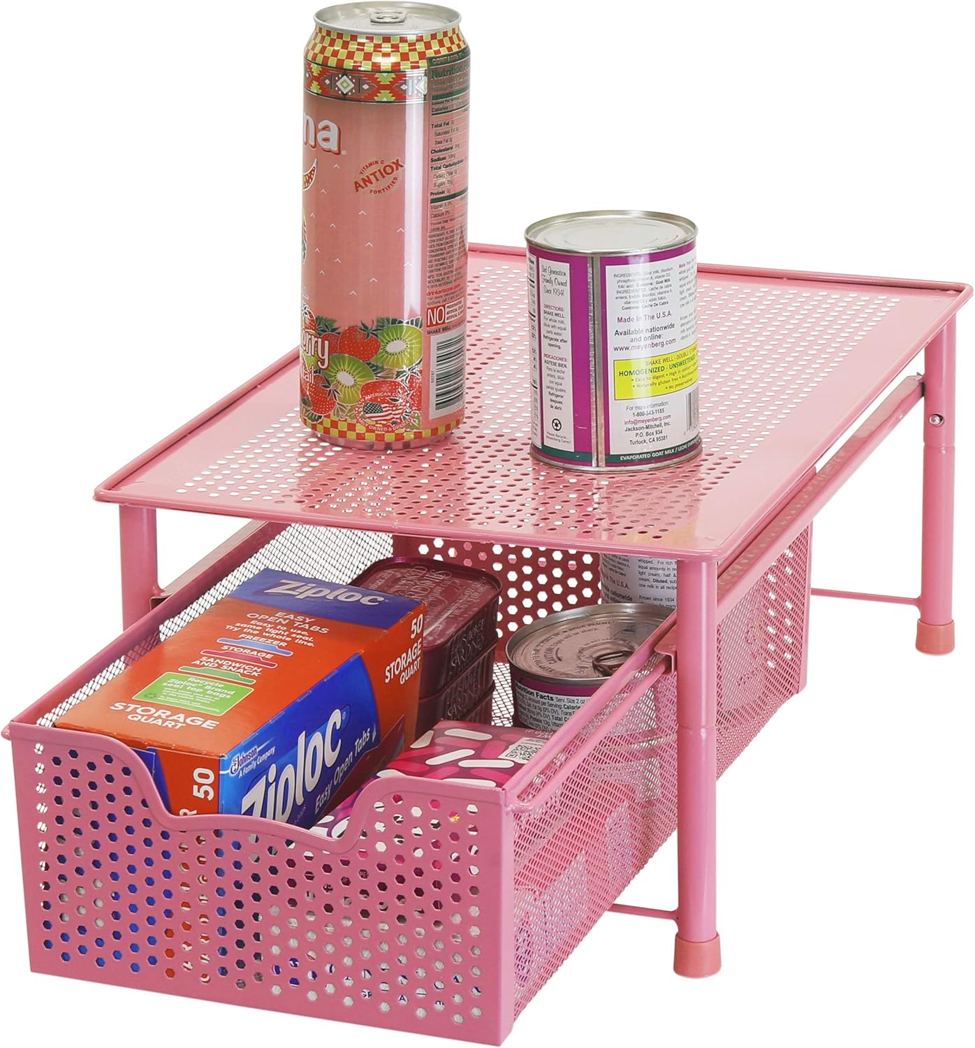 Simple Houseware Stackable 3 Tier Sliding Basket Organizer Drawer, Silver