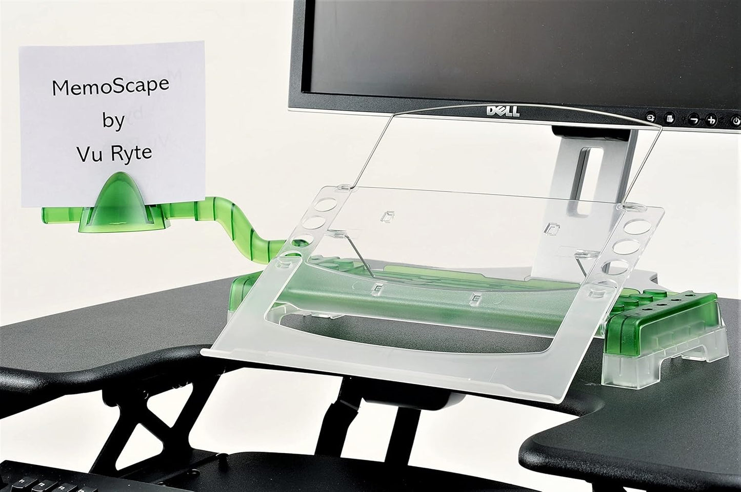 MemoScape Adjustable in-Line Document Holder for Typing | Reduces Neck Strain, Improves Focus, Boosts Desk Organization, and Workflow | Paper Holder Stand for Desk and Home Office - Black (VUR 2060)