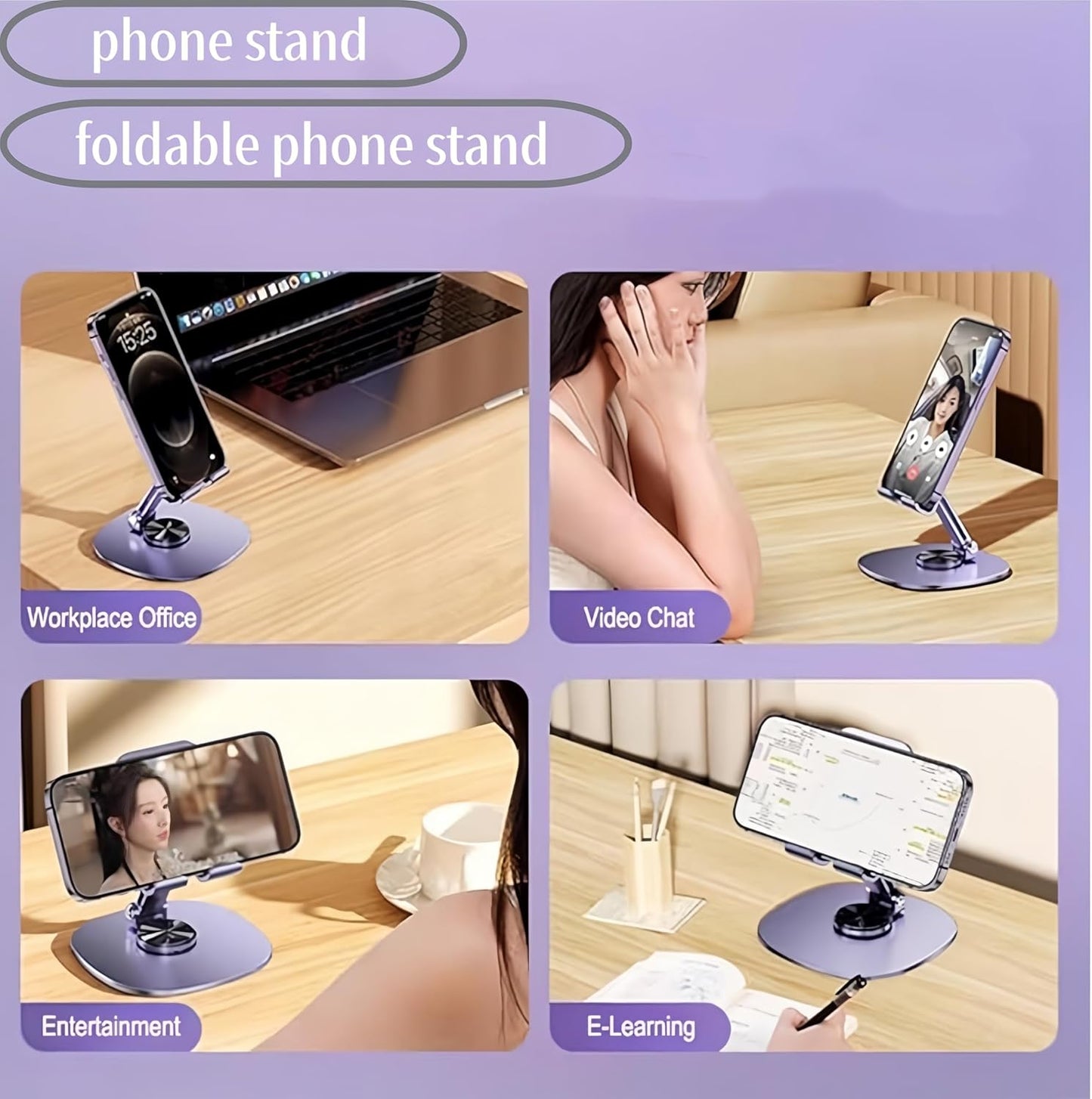 Prettyia Cell Phone Stands, Portable Phone Stand Phone Holder for Desk Applicable to iPhone Stand and Other Mobile Phones and Tablets Foldable Phone Stands 6pack
