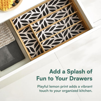 Pristine Bamboo Expandable Drawer Organizers for Kitchen - Extra Deep Non-Slip 17” x 14.6” (expands up to 25 inches) - Dark Wooden Silverware Divider (10 Compartments) – Organize Cooking Utensils