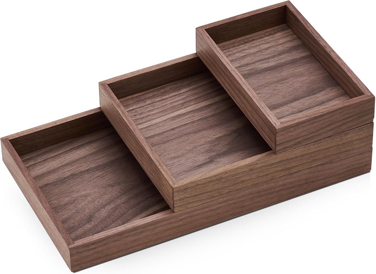 OAKYWOOD Valet Tray Bundle – Solid Wood Desk Organizer – Document, Phone & Tablet Tray – Perfect for Office, Home, or School – Black