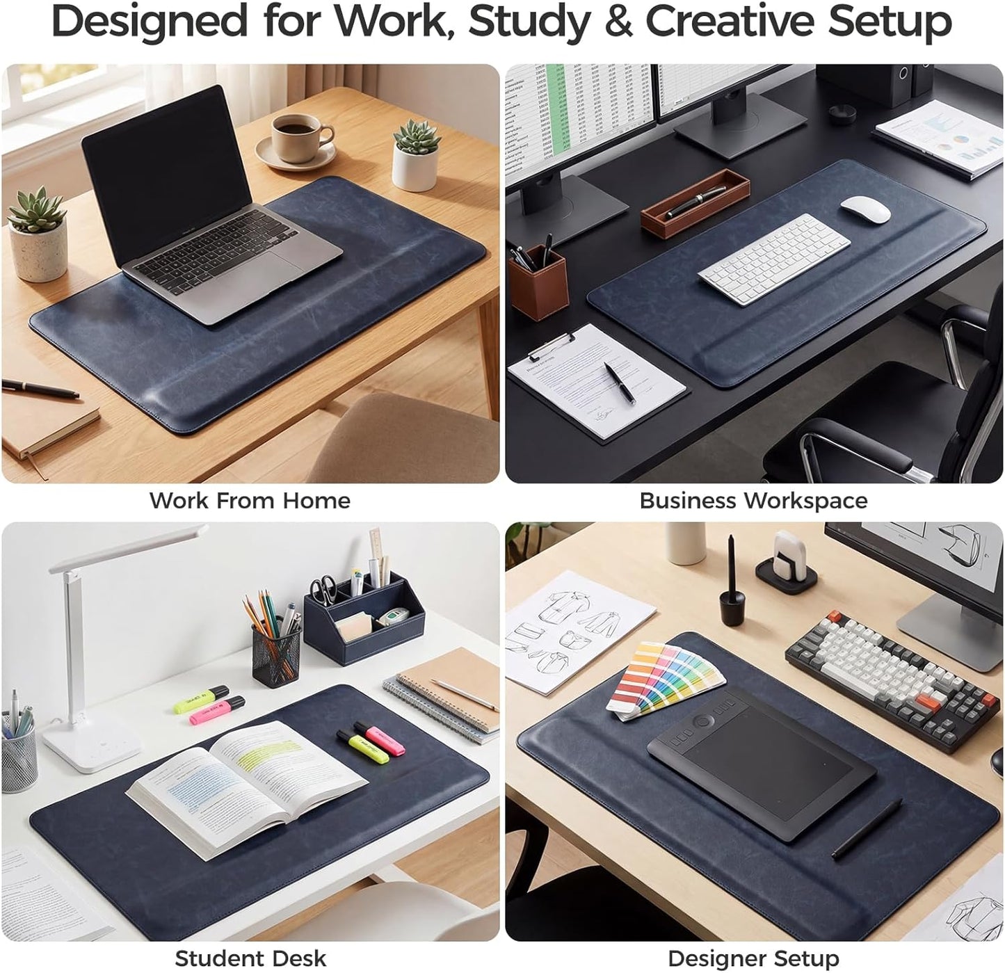 Magnetic Desk Mat System with Wrist Support 80×40cm, Premium Leather Desk Pad with Magnetic Accessories, Waterproof Non-Slip Desk Organizer for Office & Gaming