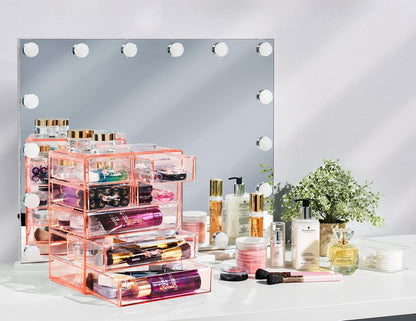 Sorbus Acrylic Makeup Organizer Set, 6-Drawer Vanity & Countertop Cosmetic Storage with Small & Wide Drawers, Clear Makeup Storage for Brushes, Lipsticks, Jewelry – Holiday Gift for Women & Teens