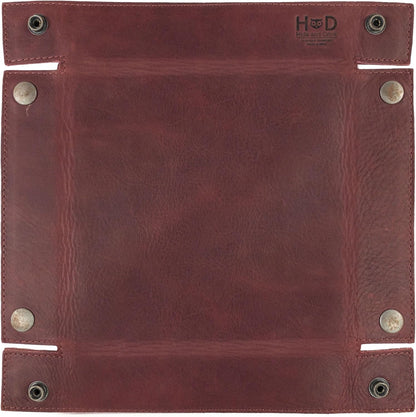 Hide & Drink, Leather Catchall Tray, Easy Access Organizer for Keys, Coins, Change, Jewelry, Watches, Smartphones, Durable, Vintage Style, Handmade :: Bourbon Brown