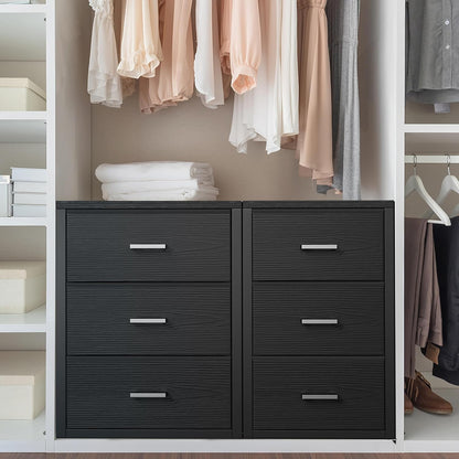 BOLUO Closet Drawers Black Fabric 3 Drawer Small Dresser for Closet Organizers and Storage Bedroom Dorm Modern