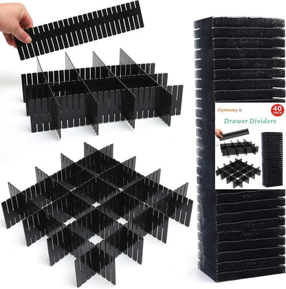 8Pcs Drawer Dividers, Adjustable Drawer Organizer for Socks, Underwear, Makeup, Can Help Tidy Kitchen, Bedroom, Dresser White