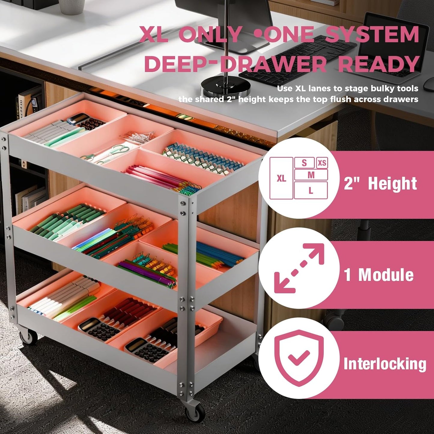 10 PCS Tool Box Drawer Organizers, Large & Medium Tool Trays for Tool Box Organization, Tool Organizers and Storage for Garage and Rolling Tool Chest