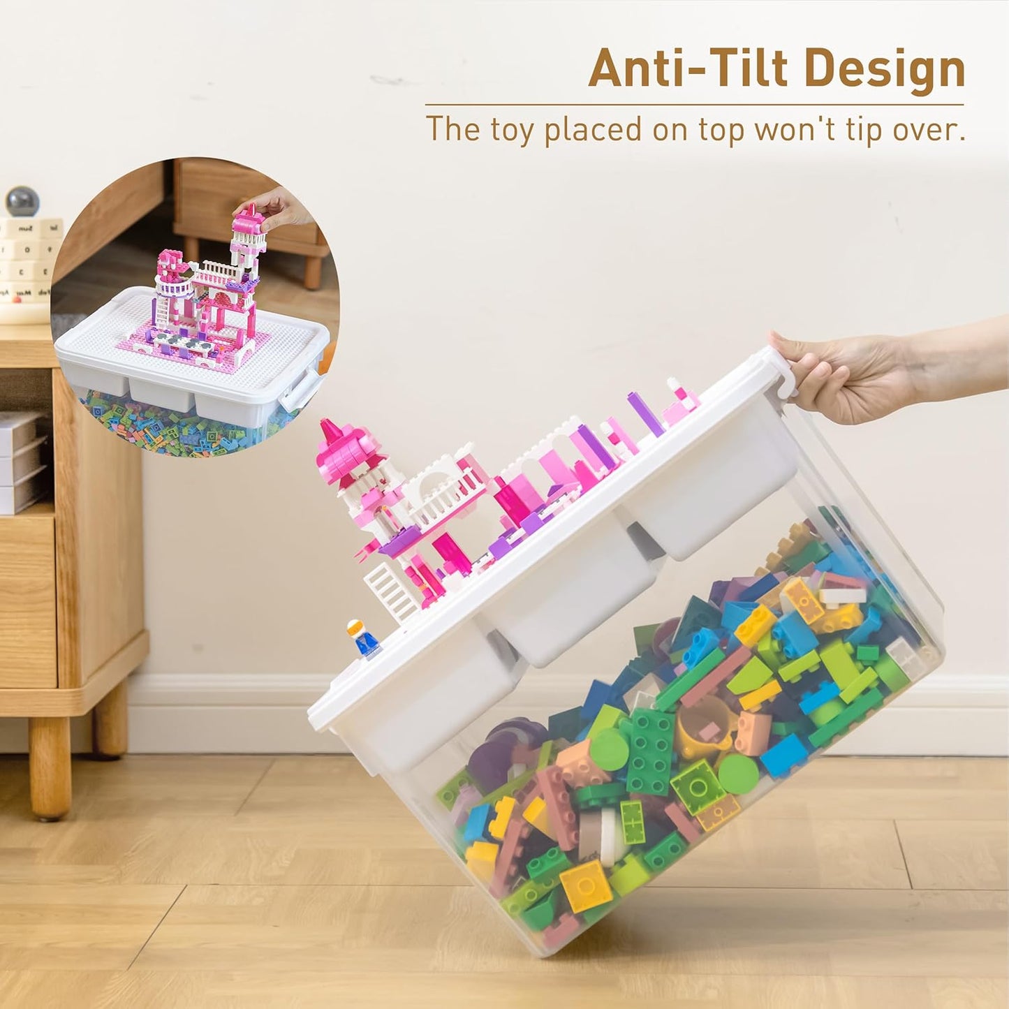 Citylife 17 QT Plastic Storage Bins Clear Storage Box with Lids Multipurpose Stackable Storage Containers for Organizing Tool, Craft, Crayon