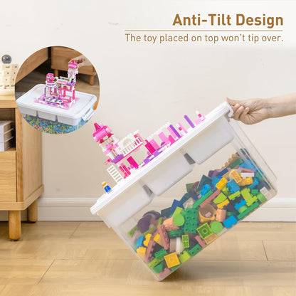 Citylife 17 QT Plastic Storage Bins Clear Storage Box with Lids Multipurpose Stackable Storage Containers for Organizing Tool, Craft, Crayon
