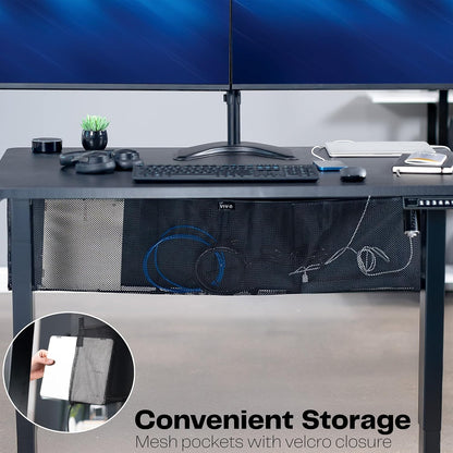VIVO 60 inch Under Desk Privacy and Cable Management Organizer Sleeve, Wire Hider Kit Panel System, Black, DESK-SKIRT-60