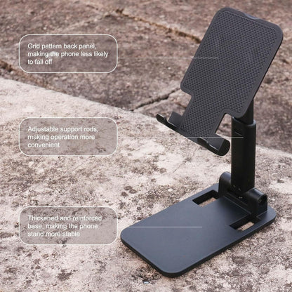 3 Pcs Cell Phone Stand,Fully Foldable and Angle Height Adjustable with Silicon Pad Cell Phone Holder for Desk, Office, Tablet Stand Compatible with All 4-10 Inches Smartphone and Tablet(Black)