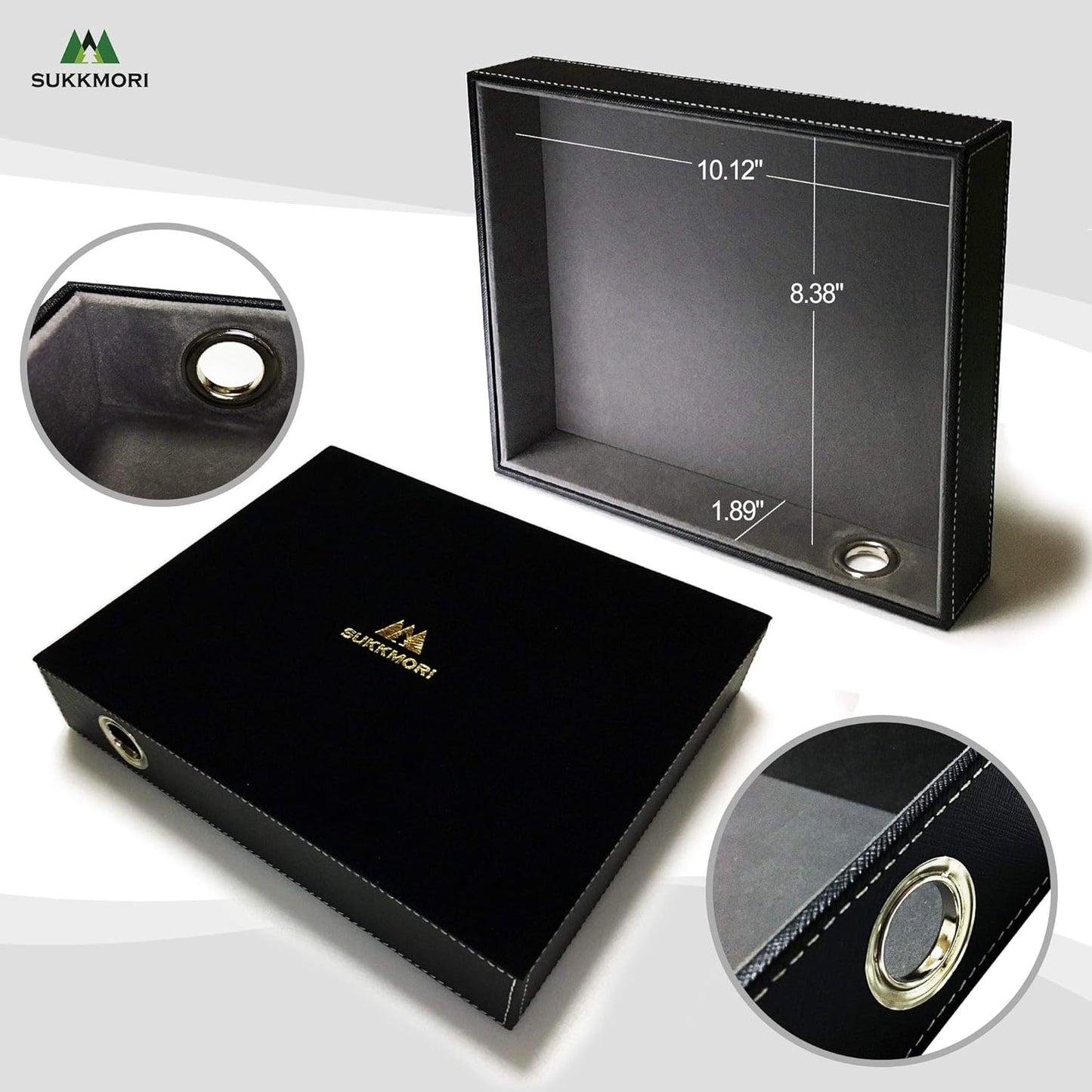 Valet Tray with Charging Station - PU Leather Nightstand Organizer for Men and Women, Desk Catchall Tray for Keys, Jewelry