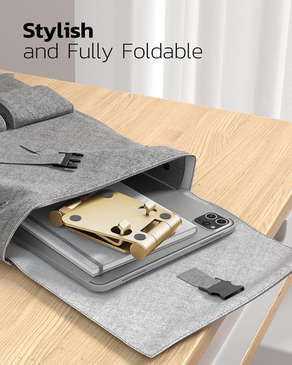 Nulaxy Dual Folding Cell Phone Stand, Fully Adjustable Foldable Desktop Phone Holder Cradle Dock Compatible with iPhone 17 16 15 14 13 12 11 Pro Max Xs Xr X 8, Nintendo Switch, All Phones