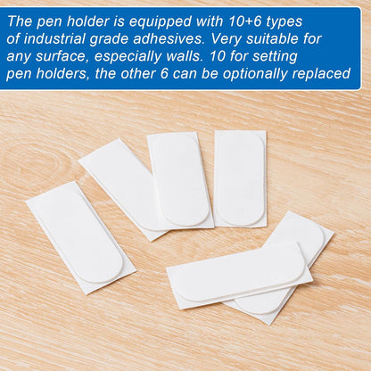 10 Pack Adhesive Pencil Holders for Desk,Silicone Flexible Pen Holder for Wall, Office, School,Home,Classroom Must Haves,Teacher Supplies Accessories,Desk Organizer,Art Supply,Small Gift (10, Black)