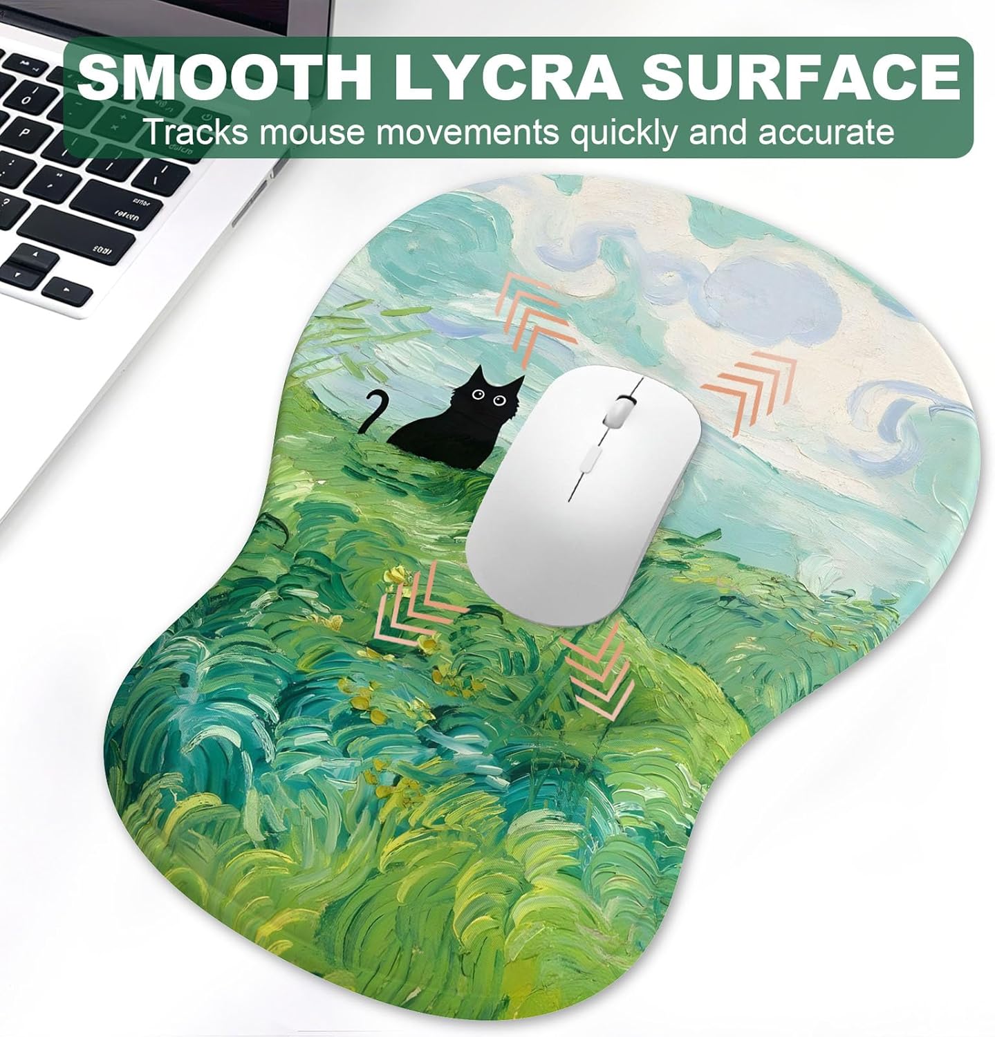 Ergonomic Mouse Pad with Wrist Rest and Keyboard Wrist Rest, Black Mousepad and Wrist Rest for Computer Keyboard, Pain Relief, Non-Slip PU Base, Gel Mouse Pad with Wrist Support for Gaming, Office