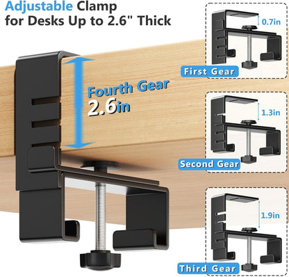 Litwaro Under Desk Cable Management Tray No Drill, 36" Cord Organizer with Clamp for Standing Desk, Premium Fabric Cable Tray with Wire Management for Office Home, Black