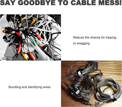 Mr-Label -1/2" Write on Cinch Straps - Reusable Fastening Cable Ties - Identify Quickly Cord Labels – Cable Organizer- for Data Centers|Telecom|MRO| Audio/Video Applications (20)