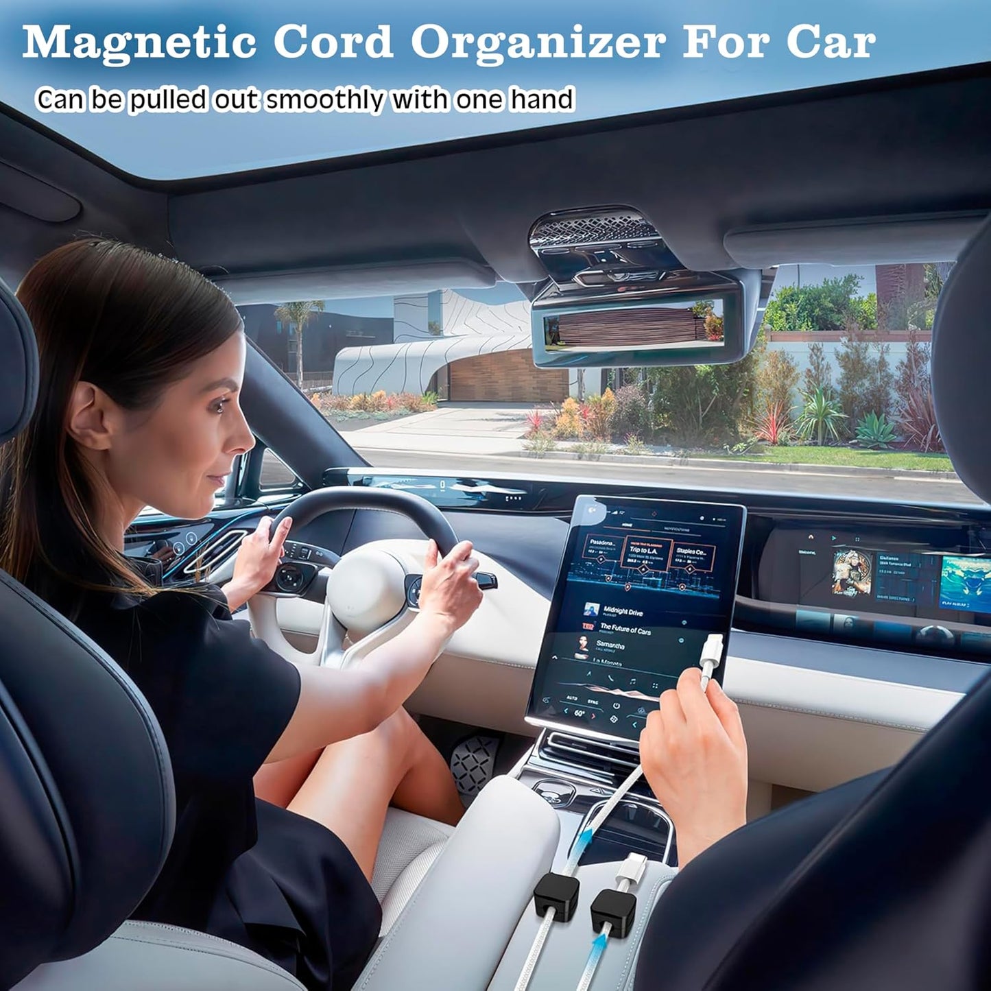 SaiTech IT Magnetic Cable Clips, Cord Organizer Holder, for Desk Cable Management, Adhesive Wire Keeper for Car, Office Home Desktop, Wall, Night Table (12 Pack)