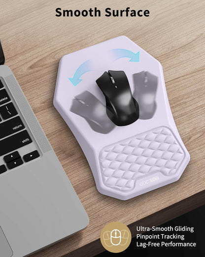 Ergonomic Mouse Pad and Keyboard Wrist Rest Support Set, Massage Design Mousepad for Carpal Tunnel Pain Relief, Memory Foam, Non-Slip PU Base for Computer Desk, Baby Blue