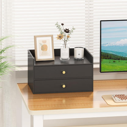 Bamboo Desk Organizer - Stackable, No Assembly Required, Ideal for Office/Home Use - Perfect for Toiletries, Stationery, Accessories. (White, Fence three Desk Organizer)