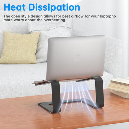 GleYo Laptop Stand for Desk Portable Computer Riser Metal Notebook Holder Printer Stand Office Desk Accessories Compatible with MacBook Air, Pro, Dell, HP, Lenovo and All 10-16" Laptops, Silver