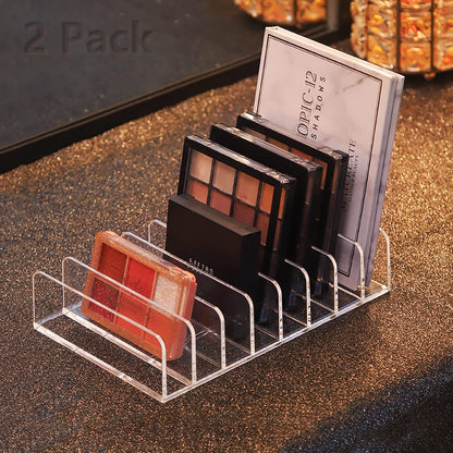 Acrylic Mail Holder 2 Pack, 7 Slots Clear Desk Organizer for Sorting Mail, Clear Bill Money Organizer for Envelope, Card and Makeup, Cash Tray for Cash Stuffing, Use in Home and Office