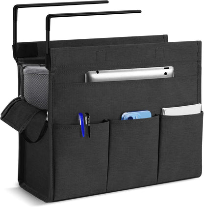 MASTLU Under Desk Hanging Storage Bag, Desk Organizer Storage, Office Side Storage Bag, Compatible with A4 Files, Detachable Handle Design, No Assembly Required, For Office Home School (Black)