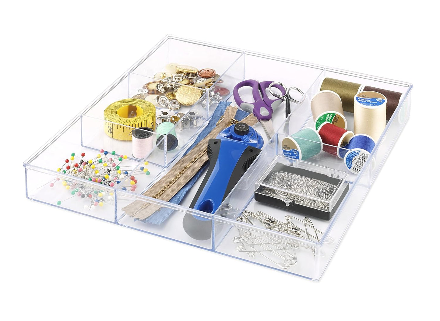 Whitmor Clear-Set Includes 6 Individual Pieces Modular Drawer Organizers, Set of 6