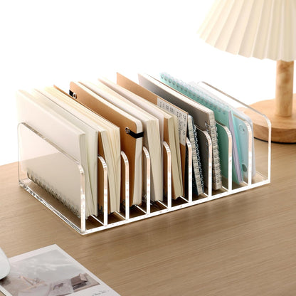 SANRUI 3 Compartments Mail Organizer Letter Holder for Desk ,Vertical Letter Holder,File Sorter Acrylic Desk Organizer Office Supplies,Clear