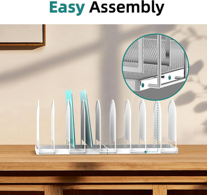 SUPEASY File Organizer for Desk, 5-Section Mesh Desk Organizer, Vertical File Holder Desktop Organizer File Sorter, File Folder Holder for Office Supplies, Black