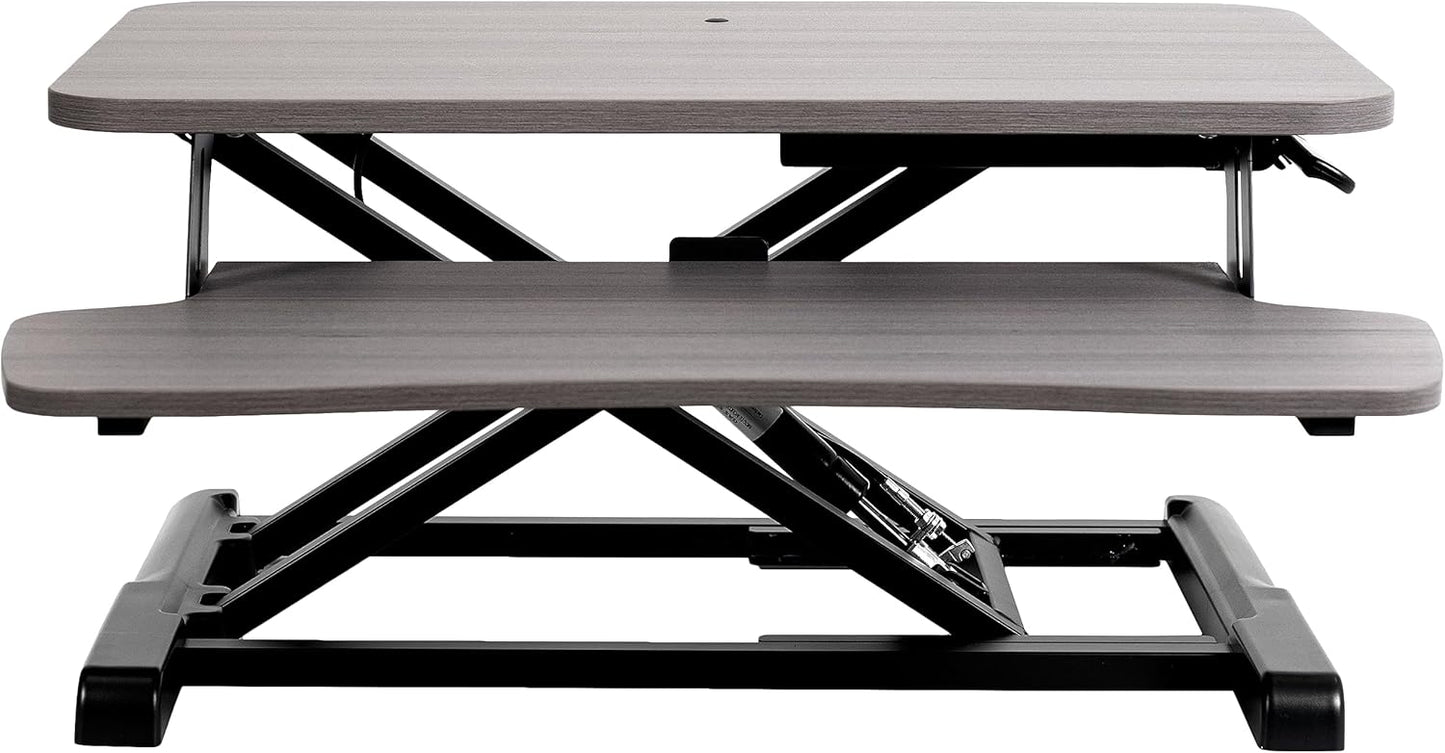 VIVO 26 inch Desk Converter, K Series, Height Adjustable Sit to Stand Riser, Dual Monitor and Laptop Workstation with Keyboard Tray, Black, DESK-V026KB