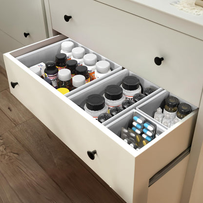 SIMPLE HOUSEWARE Foldable Drawer Organizer for Clothes/Underwear/Panty/Onesie Stocking Bin, Set of 12, Black