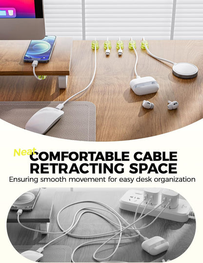 9 Pack Magnetic Cable Clips - gliship [Upgraded 360° Rotatable] Cord Organizer, Strong Magnetic Cord Holder, Adhesive Wire Keeper, Phone Cord Holder, Nightstand Wire Keeper Desk Decor, Tidy Helper